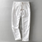 Men’s Linen Pants Casual Loose Fit Summer Lightweight Trousers-HighTouch