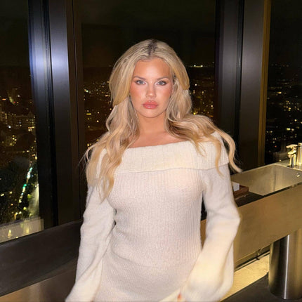 Off-Shoulder Knitted Skirt UK