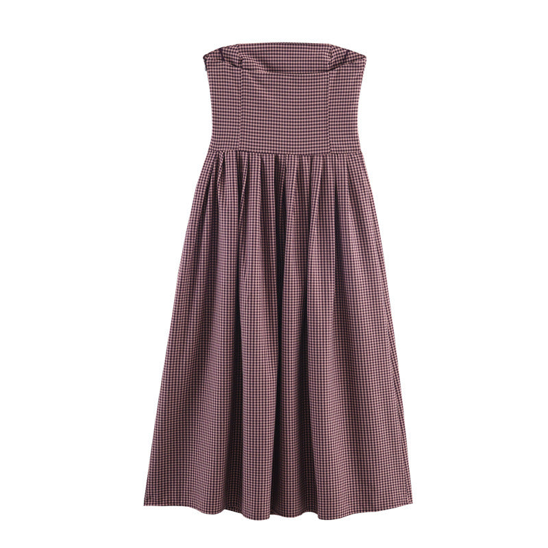 Women’s Asymmetric Pleated Maxi Dress – Elegant European Style-HighTouch