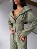 Women’s Streetwear Zipper Waist Jacket – Hipster Style-HighTouch