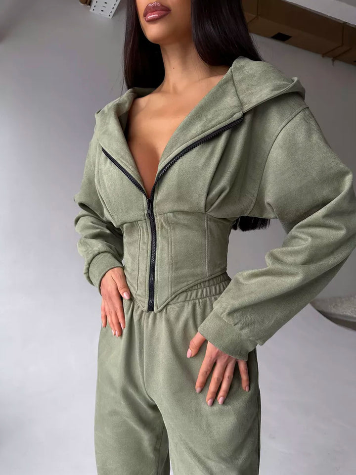 Women’s Streetwear Zipper Waist Jacket – Hipster Style-HighTouch