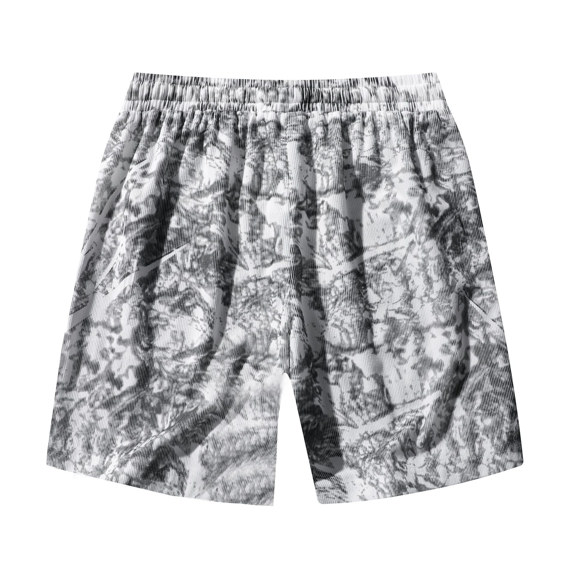Men’s Corduroy Camo Athletic Shorts – High-Waist Summer Middle Pants