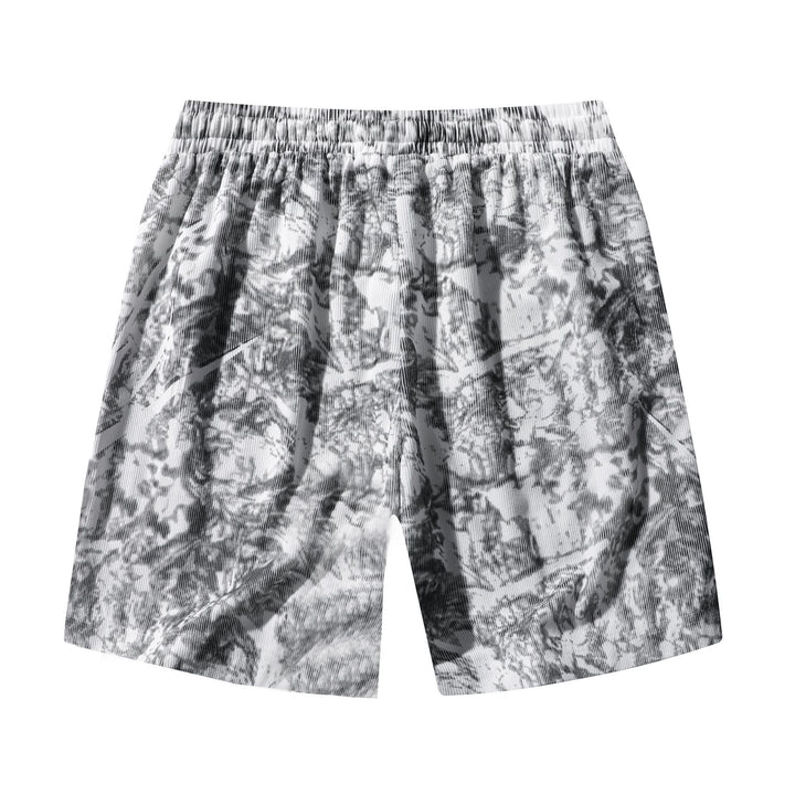 Men’s Corduroy Camo Athletic Shorts – High-Waist Summer Middle Pants