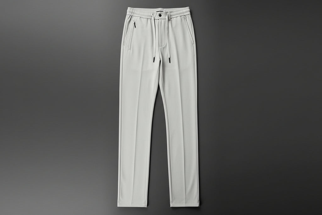 Men's High Waist Straight Leg Trousers-HighTouch