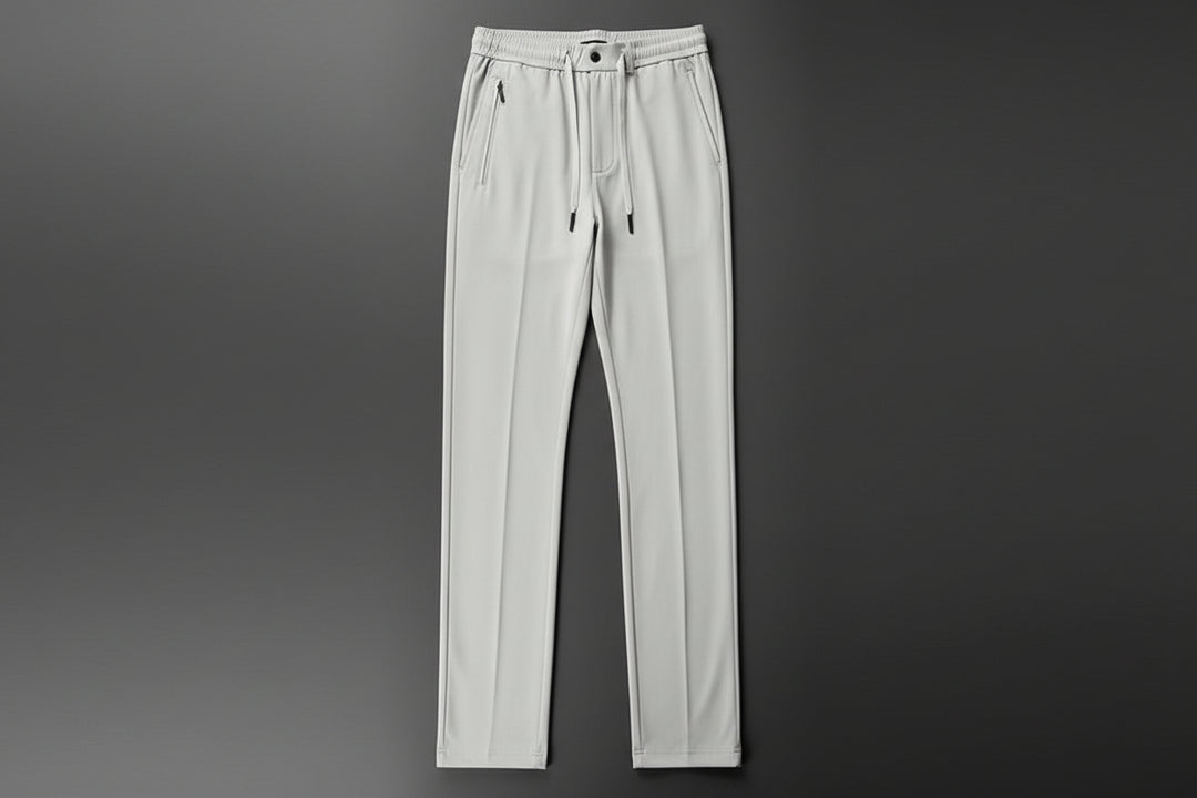 Men's High Waist Straight Leg Trousers-HighTouch