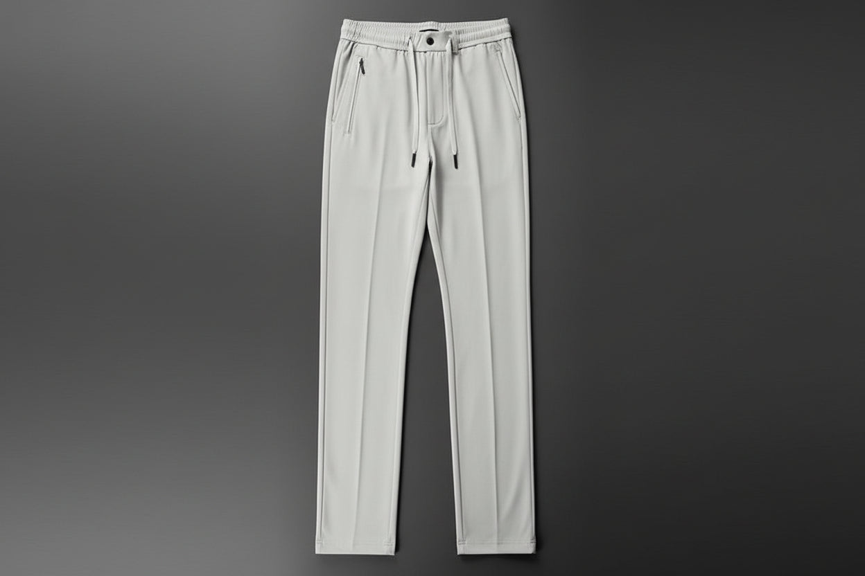 Men's High Waist Straight Leg Trousers-HighTouch