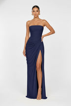 Eden Draped Slit Gown Chiffon Elite