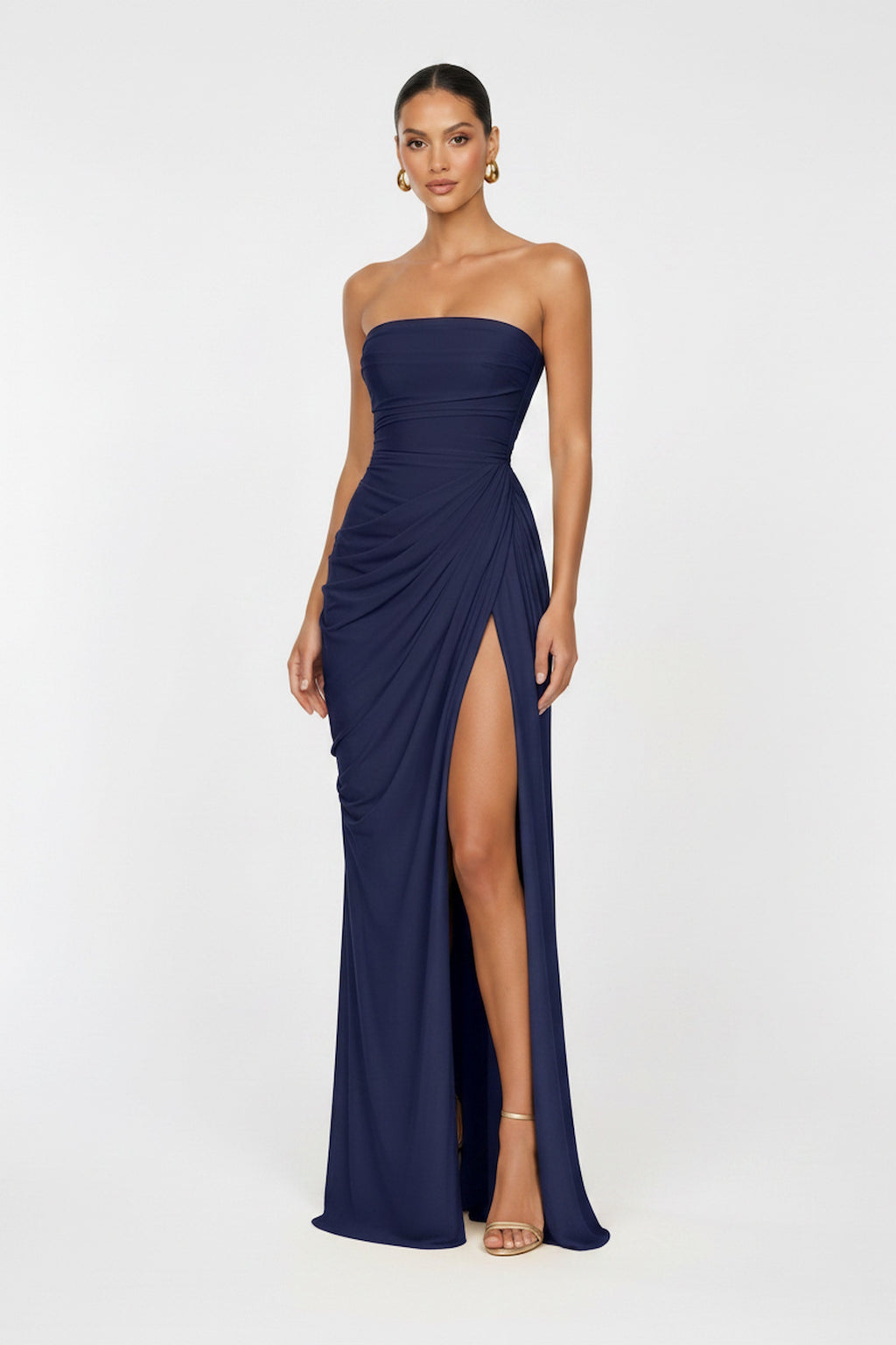Eden Draped Slit Gown Chiffon Elite
