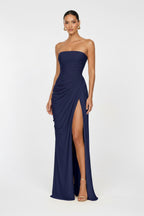 Eden Draped Slit Gown Chiffon Elite