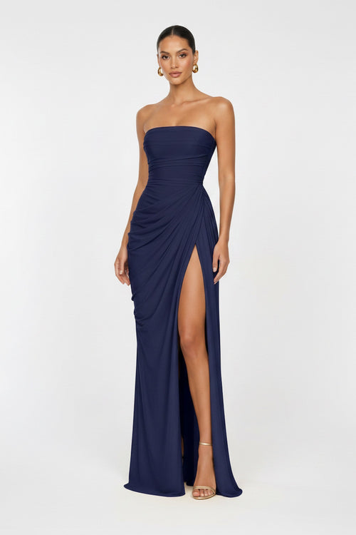 Eden Draped Slit Gown Chiffon Elite
