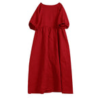 Loose Mori Doll Sleeve Cotton Linen Skirt-HighTouch