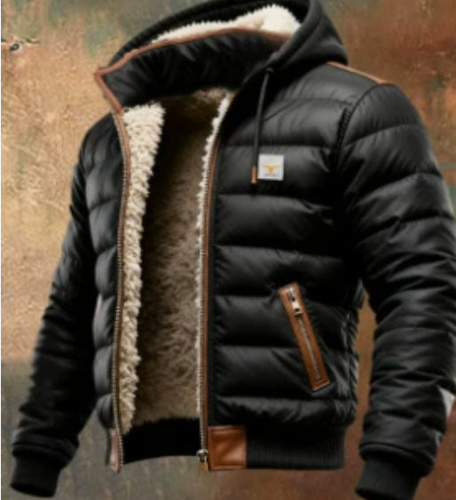 Color-block Cotton Jacket With A Zipper-HighTouch