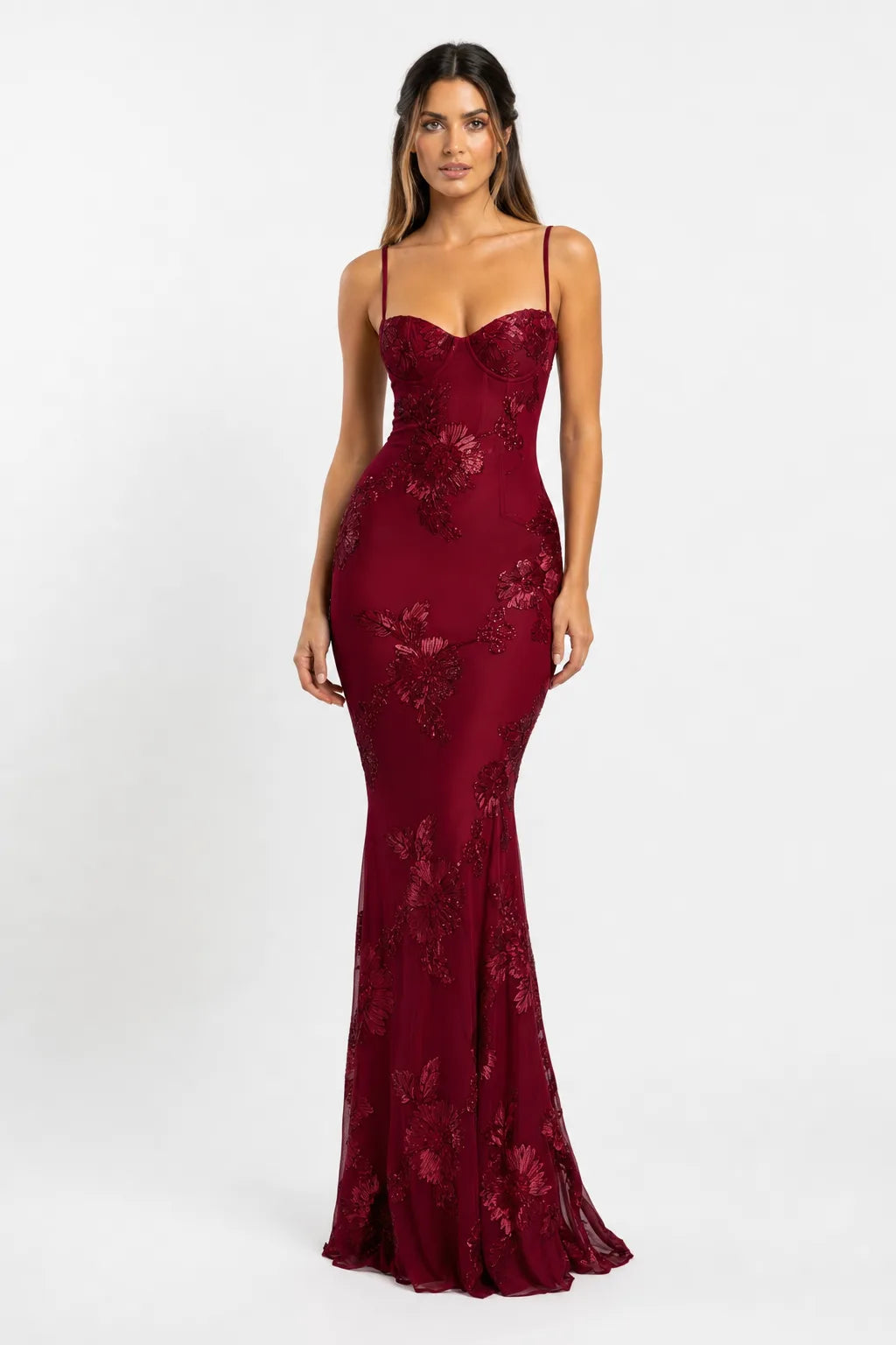 Elin Elite Floral Embroidered Gown