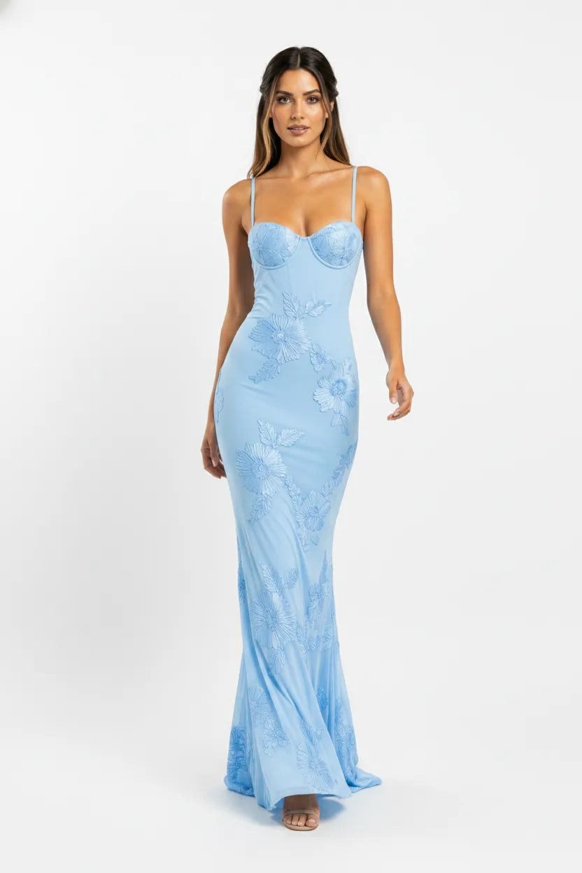 Elin Elite Floral Embroidered Gown