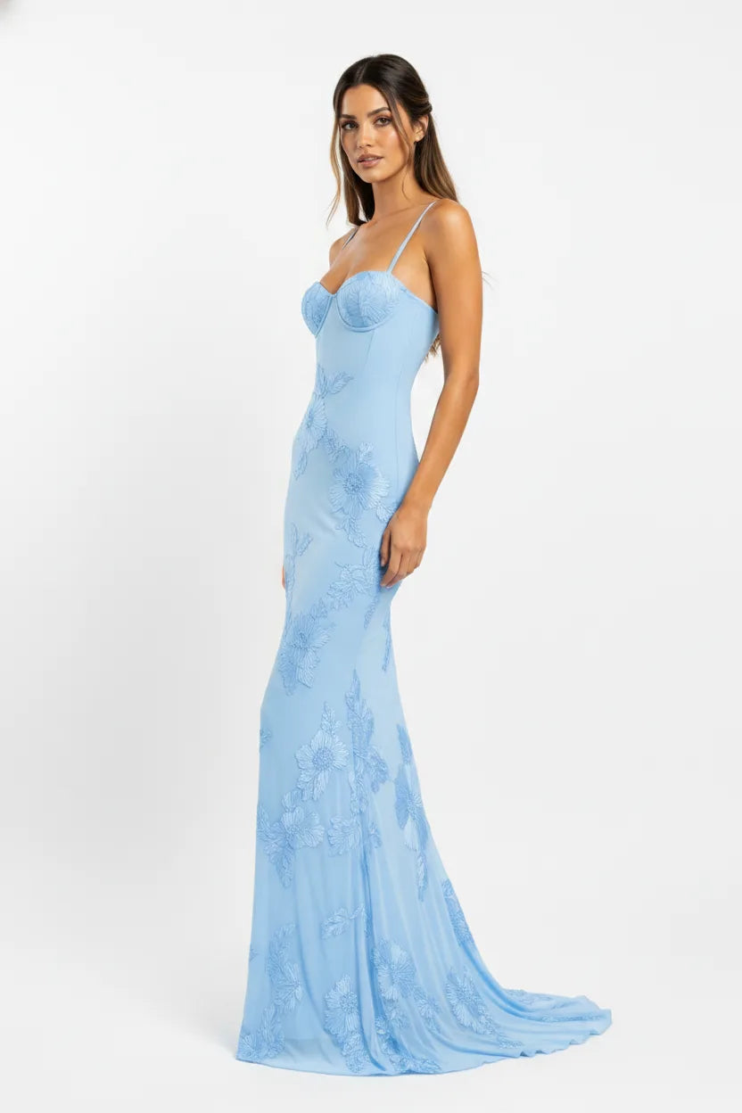 Elin Elite Floral Embroidered Gown