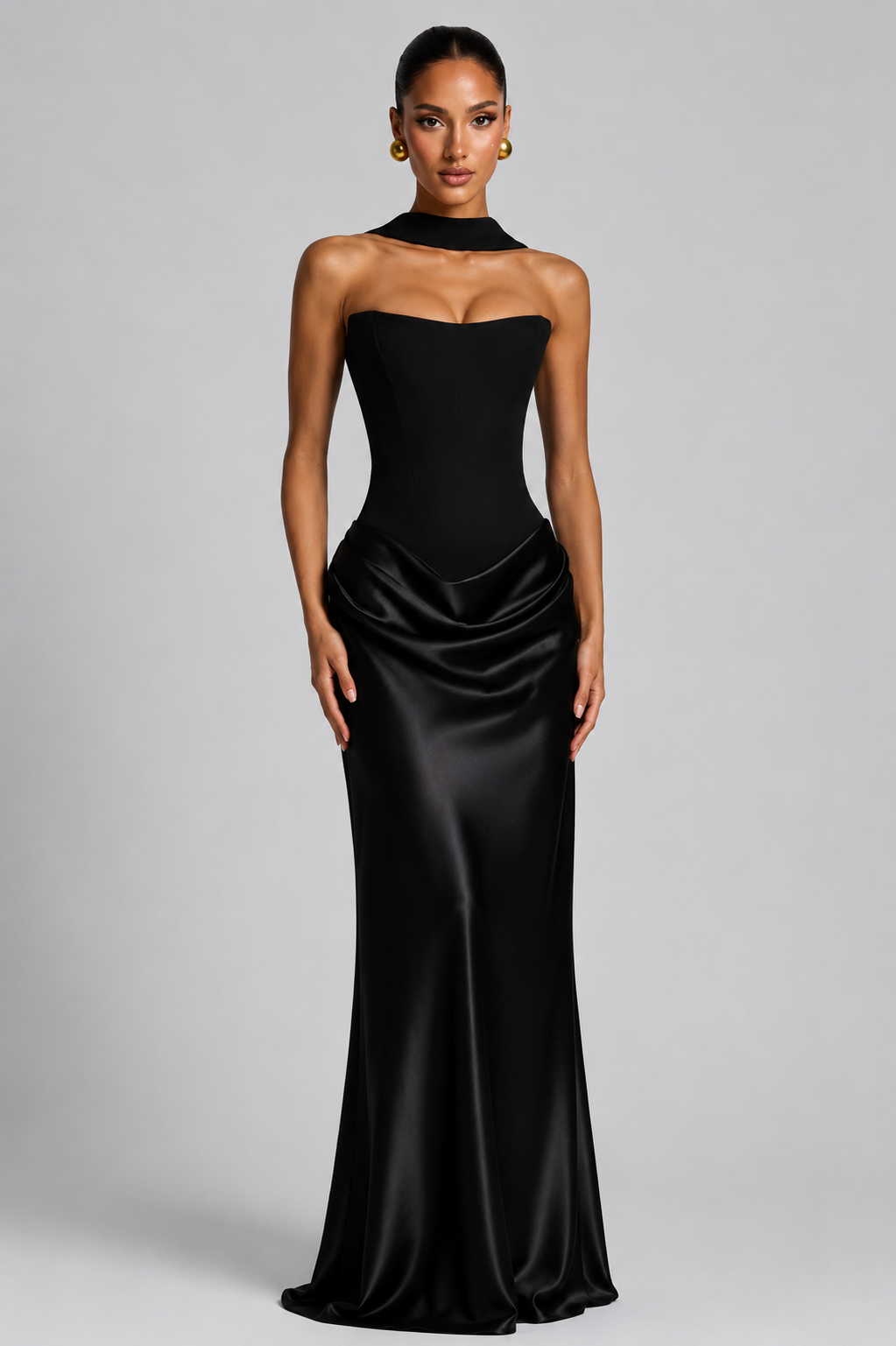 Mirabella | Corset Satin Bodycon Maxi Dress Wedding Guest