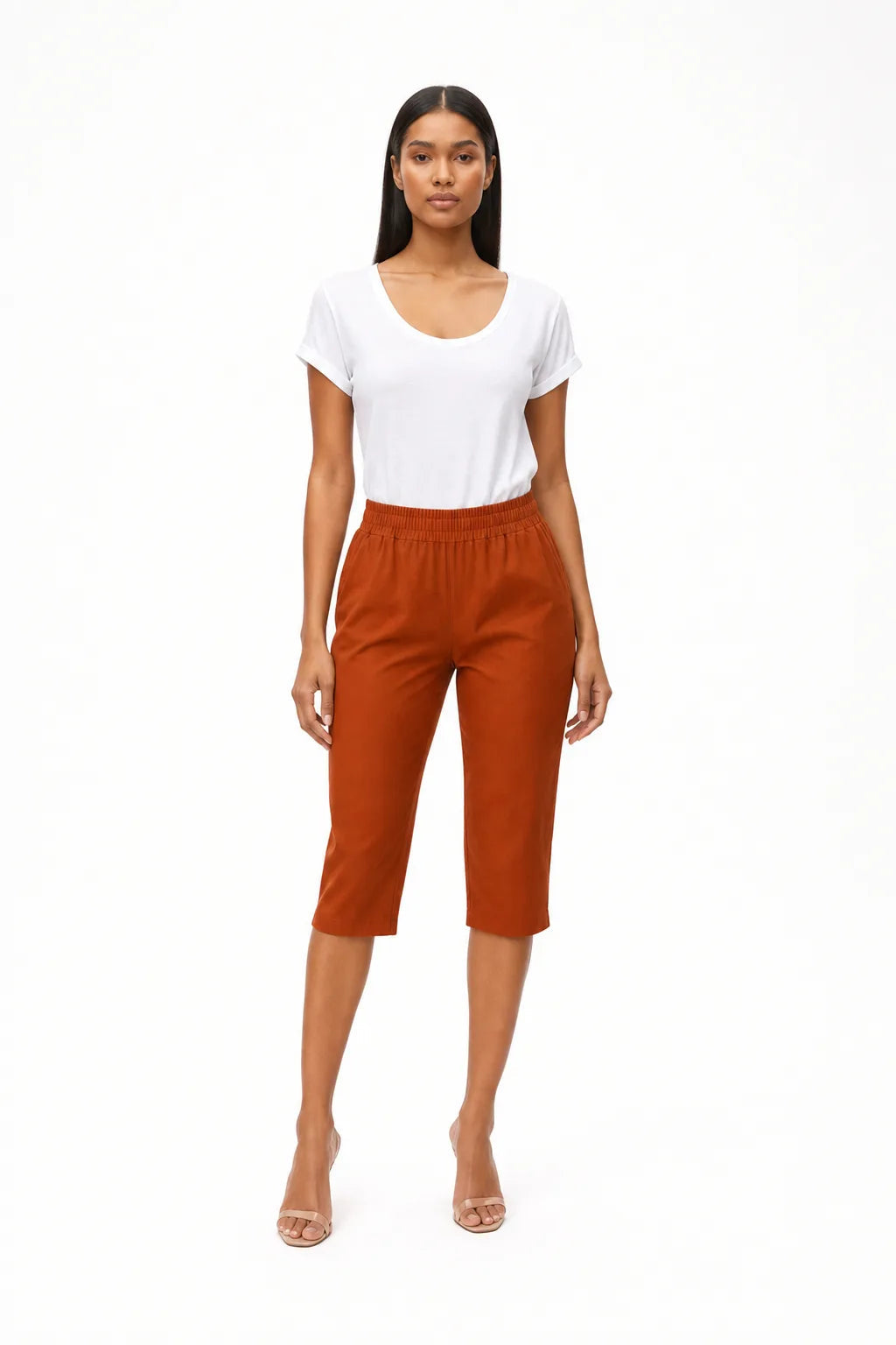 Esme Elastic Waist Capri Silk Elite