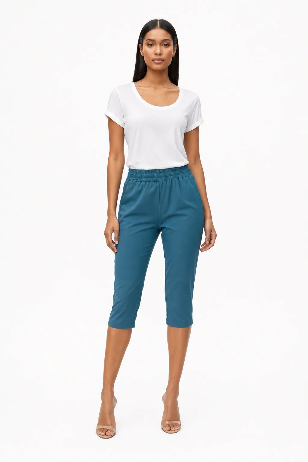 Esme Elastic Waist Capri Silk Elite