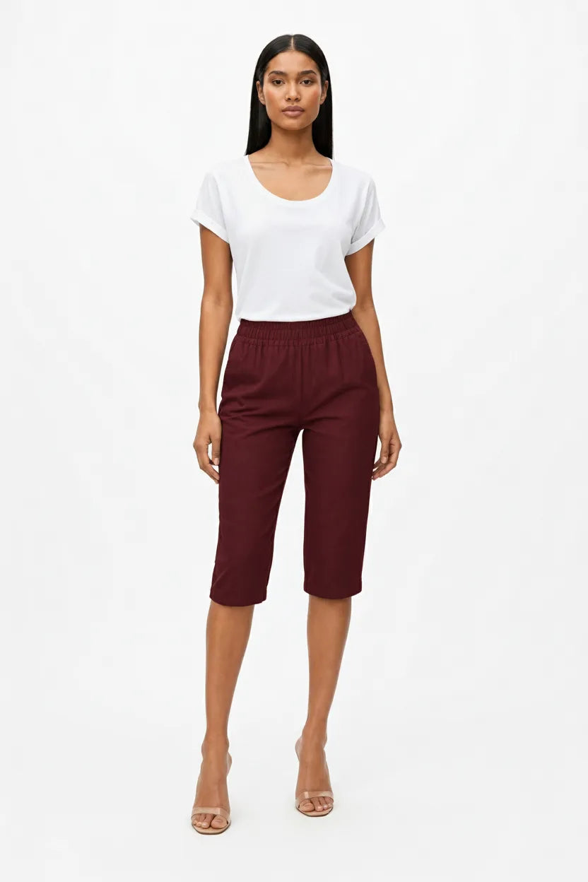 Esme Elastic Waist Capri Silk Elite