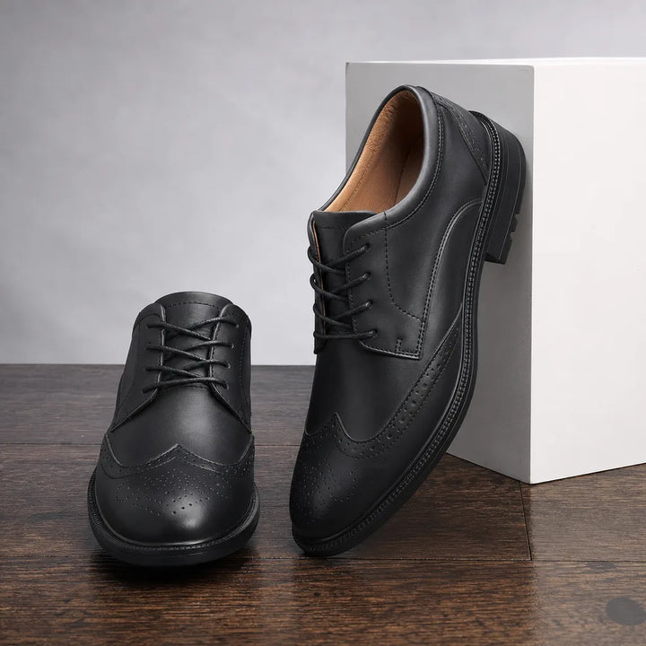 Everett Men's Wingtip Derby Shoes - Brogue Leather Dress Shoe