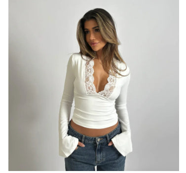 Bottoming Shirt – Long Sleeve Slim Fit V-Neck-HighTouch