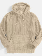 Men’s Corduroy Hoodie Jacket Plus Size-HighTouch