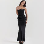 Slim Tube Top Long Dress Sexy Fashion Bandeau Backless Party Evening Dresses For Women Clothing-HighTouch