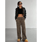 Leopard Print Floral Print Casual Jumpsuit Wide Leg Loose-HighTouch