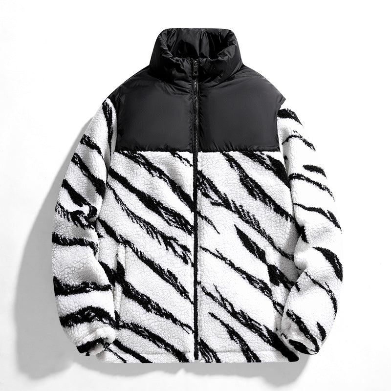 Autumn Men's Fleece Fashion Brand Contrast Color Baggy Coat-HighTouch
