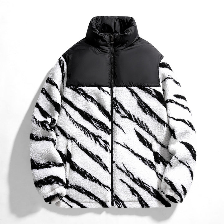 Autumn Men's Fleece Fashion Brand Contrast Color Baggy Coat-HighTouch