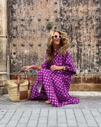Women's Spring Dress | Patterned Maxi Long Sleeve-HighTouch