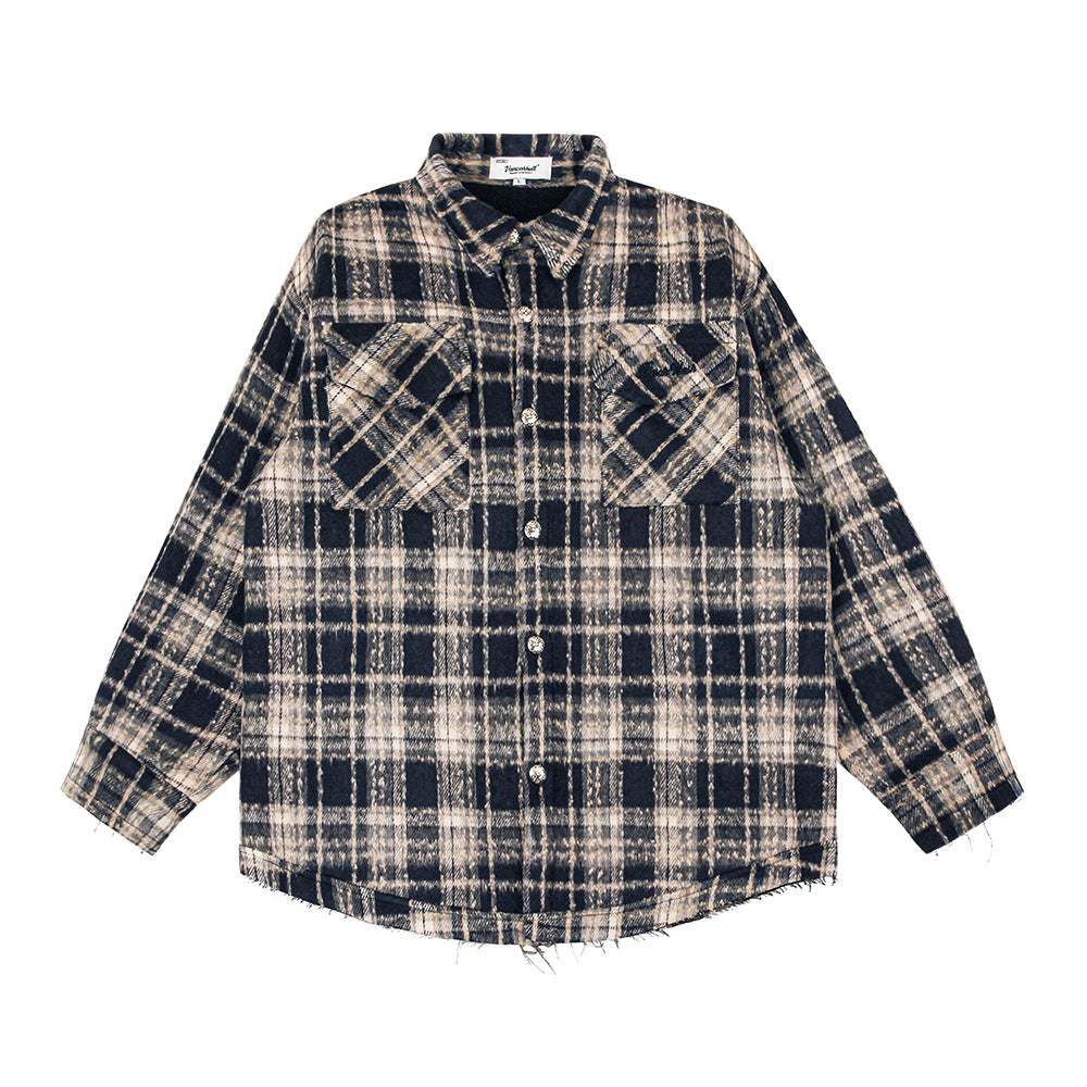 Fashion Retro Plaid Shirt Men-HighTouch