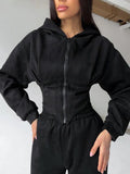 Women’s Streetwear Zipper Waist Jacket – Hipster Style-HighTouch