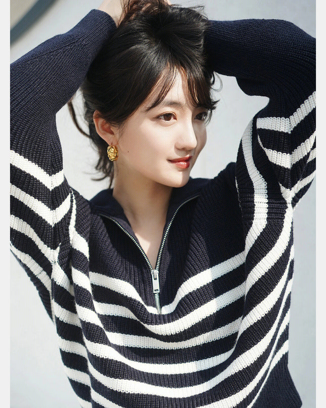 Casual Wool Blend Knit Sweater – Soft Crew Neck Pullover