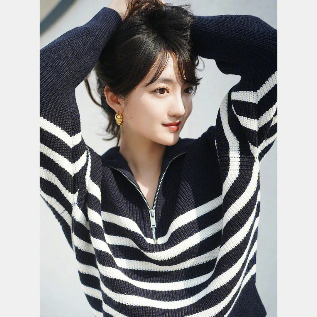 Casual Wool Blend Knit Sweater – Soft Crew Neck Pullover-HighTouch