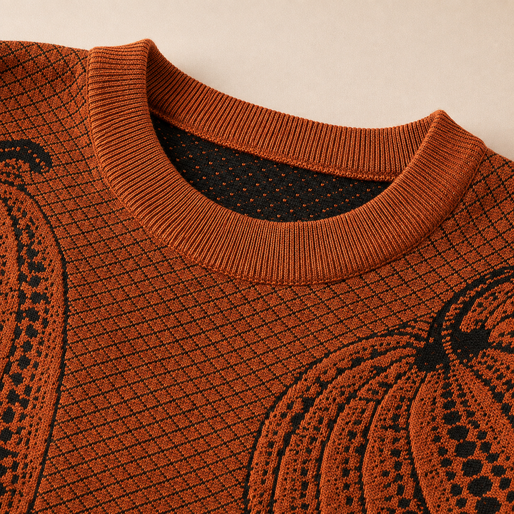 Hollis Pumpkin Knit Sweater - Cozy Oversized Autumn Jumper
