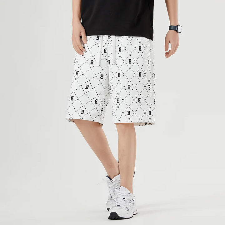 Men's Summer Shorts with Elastic Waist & Pockets