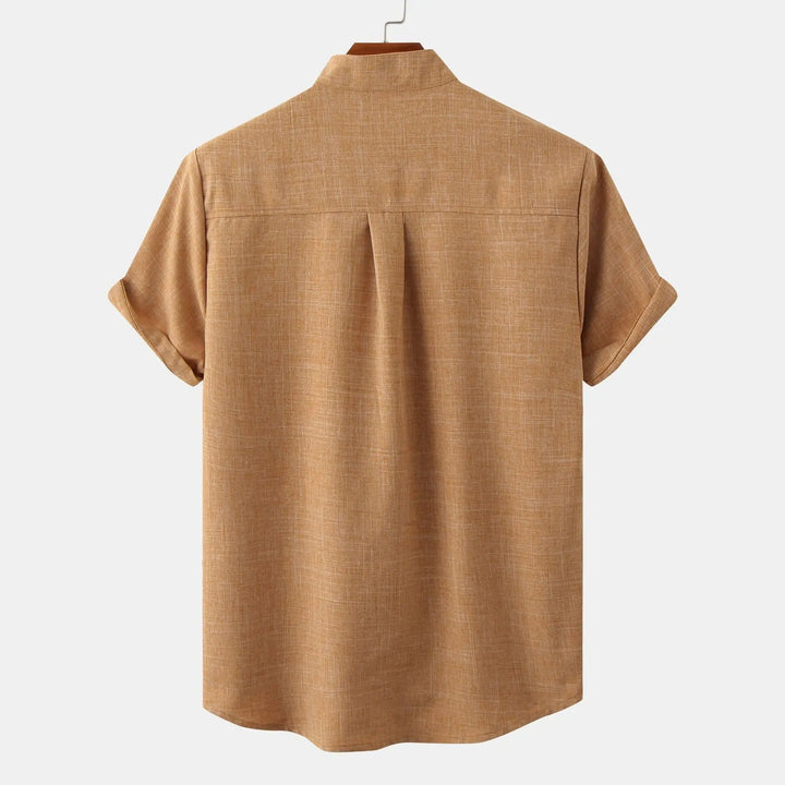 Men's Cotton-Linen Short Sleeve Shirt