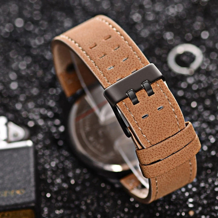 Men's Military Style Cowhide Leather Watch – Fieldline