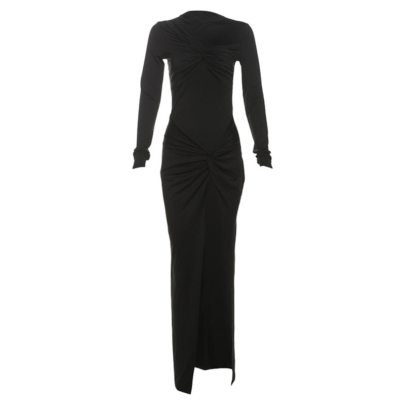 High Slit High Waist Slim Fit Dress-HighTouch