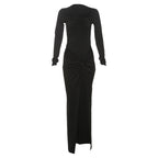 High Slit High Waist Slim Fit Dress-HighTouch