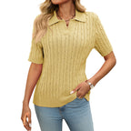 Sweater V-neck Knitted Pullover-HighTouch