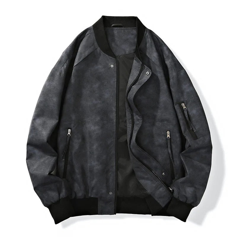 Men's Stonewash Denim Bomber Jacket