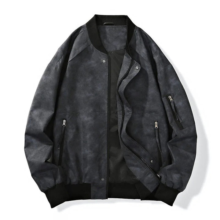 Men's Stonewash Denim Bomber Jacket