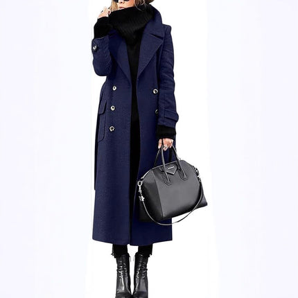 Women’s Thick Wool Extended Coat – Long Warm Winter Overcoat