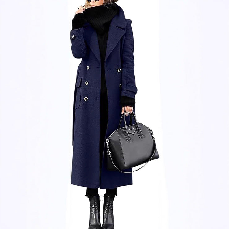 Women’s Thick Wool Extended Coat – Long Warm Winter Overcoat