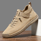 Men’s Cowhide Mid-Top Casual Boots – Durable Lace-Up Leather Shoes-HighTouch