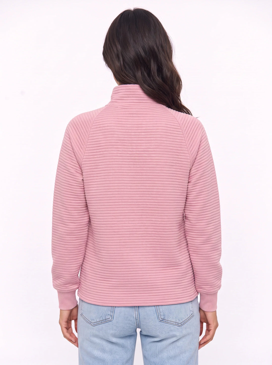 Women's Ribbed Half Zip Pullover Oversized Knit Sweater