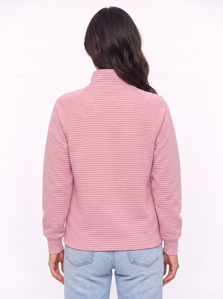 Women's Ribbed Half Zip Pullover Oversized Knit Sweater