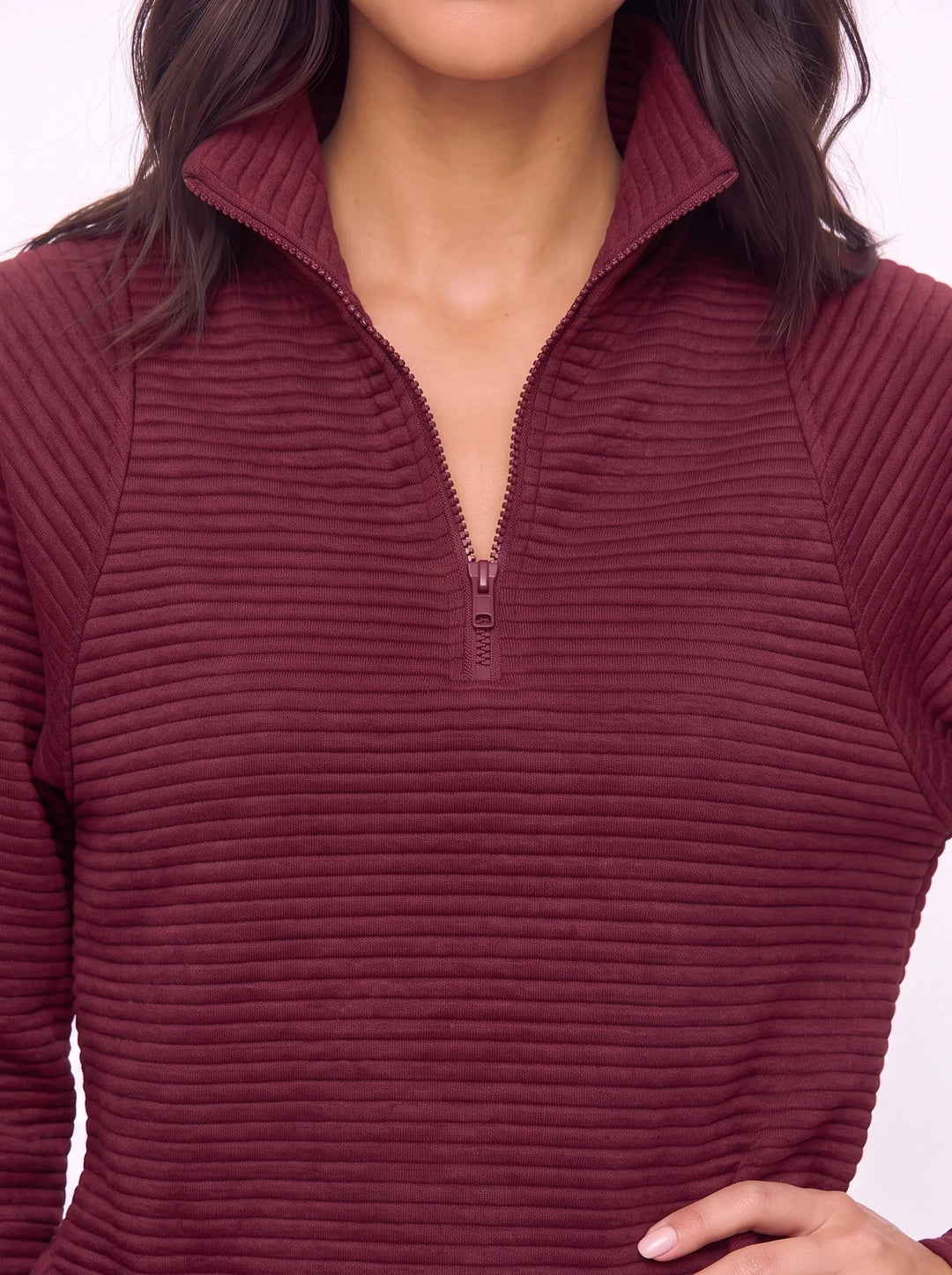 Women's Ribbed Half Zip Pullover Oversized Knit Sweater